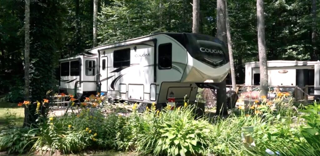 RV campers on camping grounds